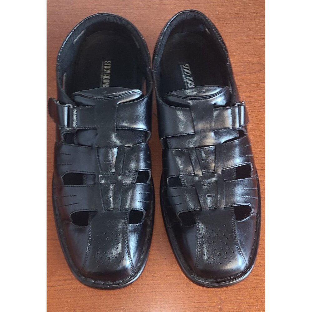 STACY ADAMS Men's 14M Shoes Argosy Closed-Toe Fisherman Hook loop Black